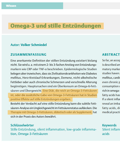 Cholesterin artikel stille entzuendungen