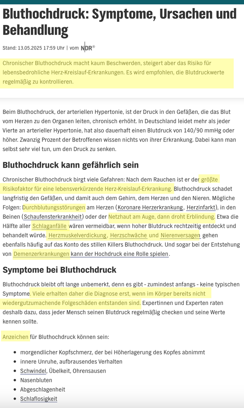 Opc blutdruck folgeerkrankungen