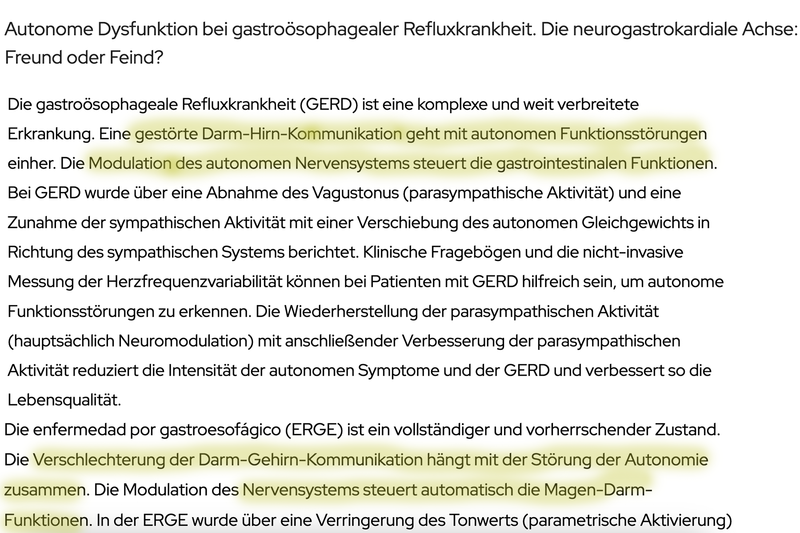 Reflu reflux nervensystem