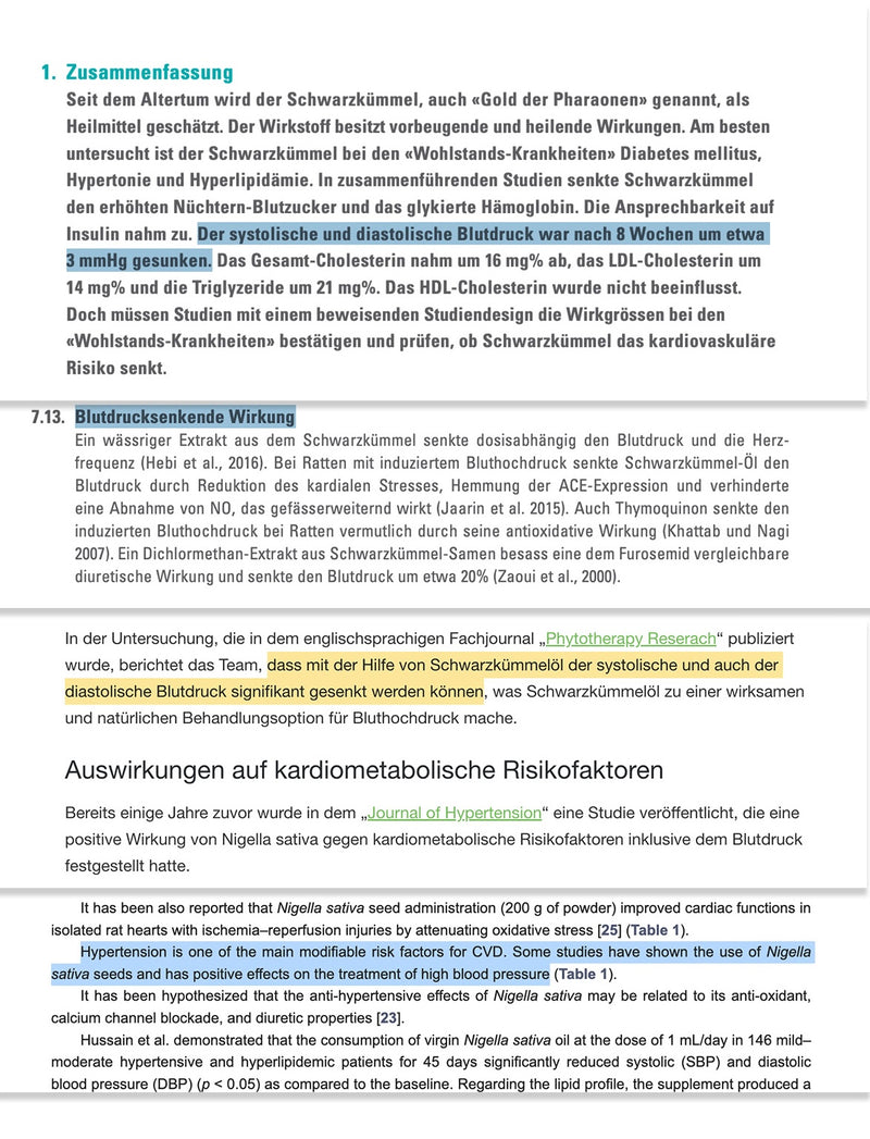 Schwarzkuemmeloel blutdruck artikel